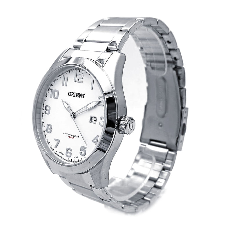 Relógio ORIENT masculino branco prata MBSS1360 B2SX