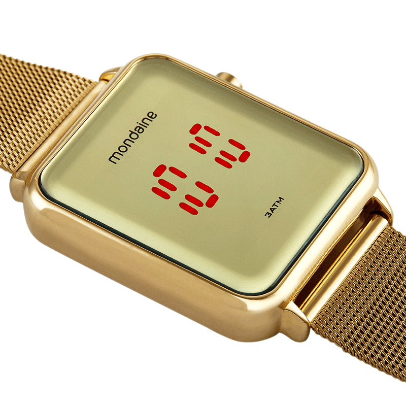 Relógio Feminino Digital Led Dourado