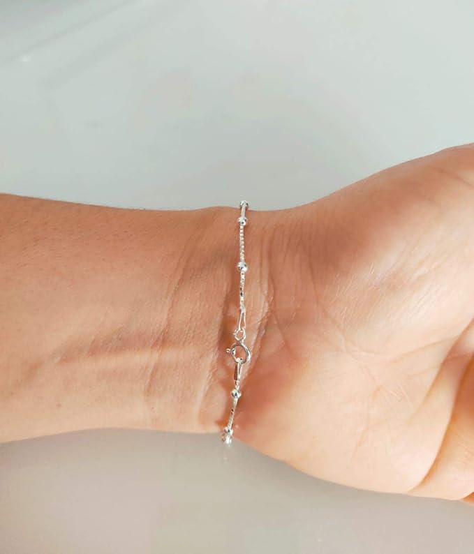 Pulseira bolinha em prata 925