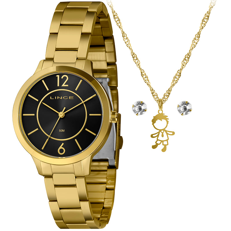 RELOGIO URBAN FEMININO ANALOGICO LRG4748L38 DOURADO