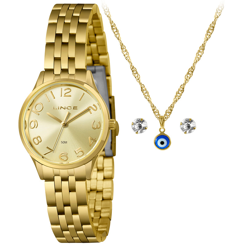 RELOGIO MINI FEMININO ANALOGICO LRGH196L30 DOURADO