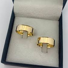 Par de Aliança em Ouro 18k chanfrada 7mm 15G